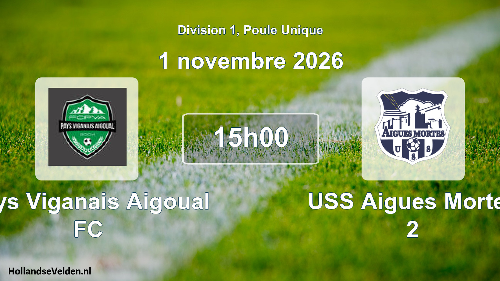 Match programmé: Pays Viganais Aigoual FC - USS Aigues Mortes 2 (1 novembre 2026)