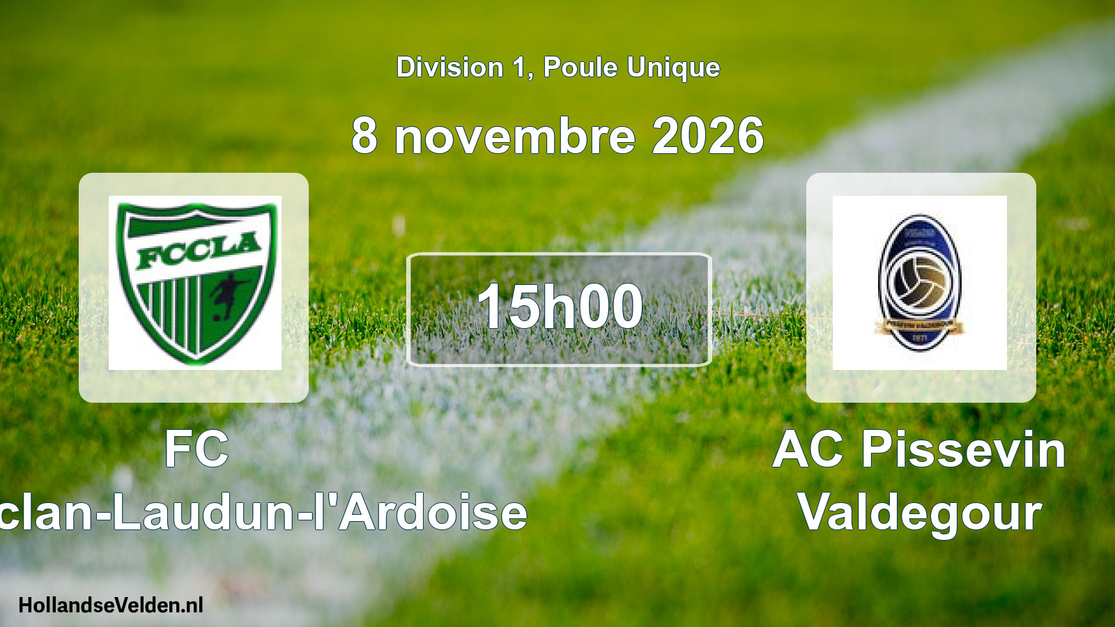 Match programmé: FC Chusclan-Laudun-l'Ardoise - AC Pissevin Valdegour (8 novembre 2026)