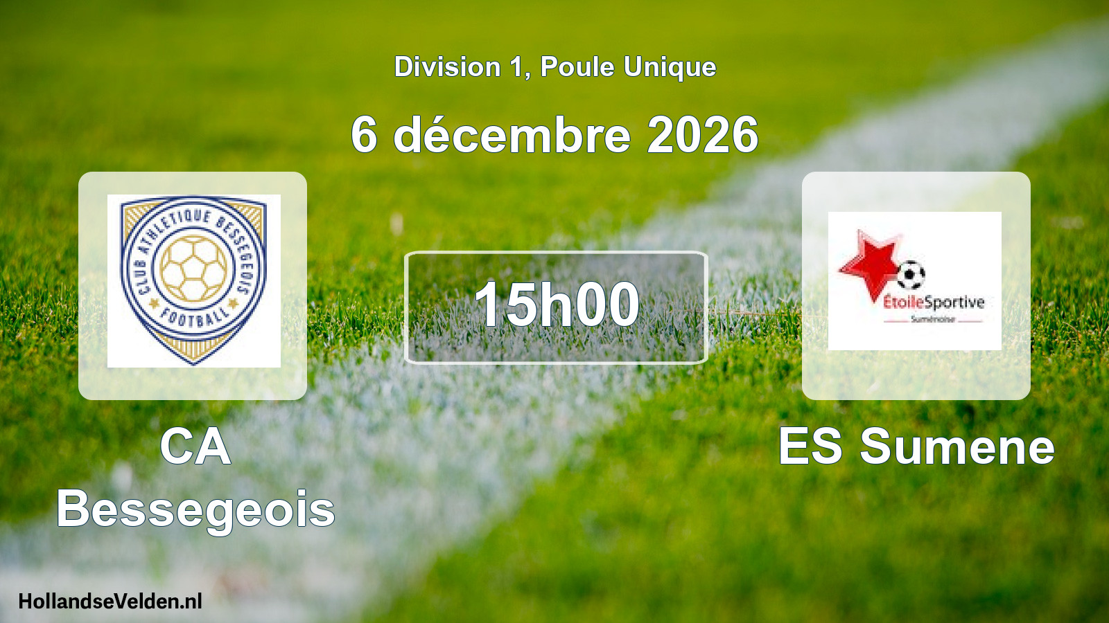 Match programmé: CA Bessegeois - ES Sumene (6 décembre 2026)