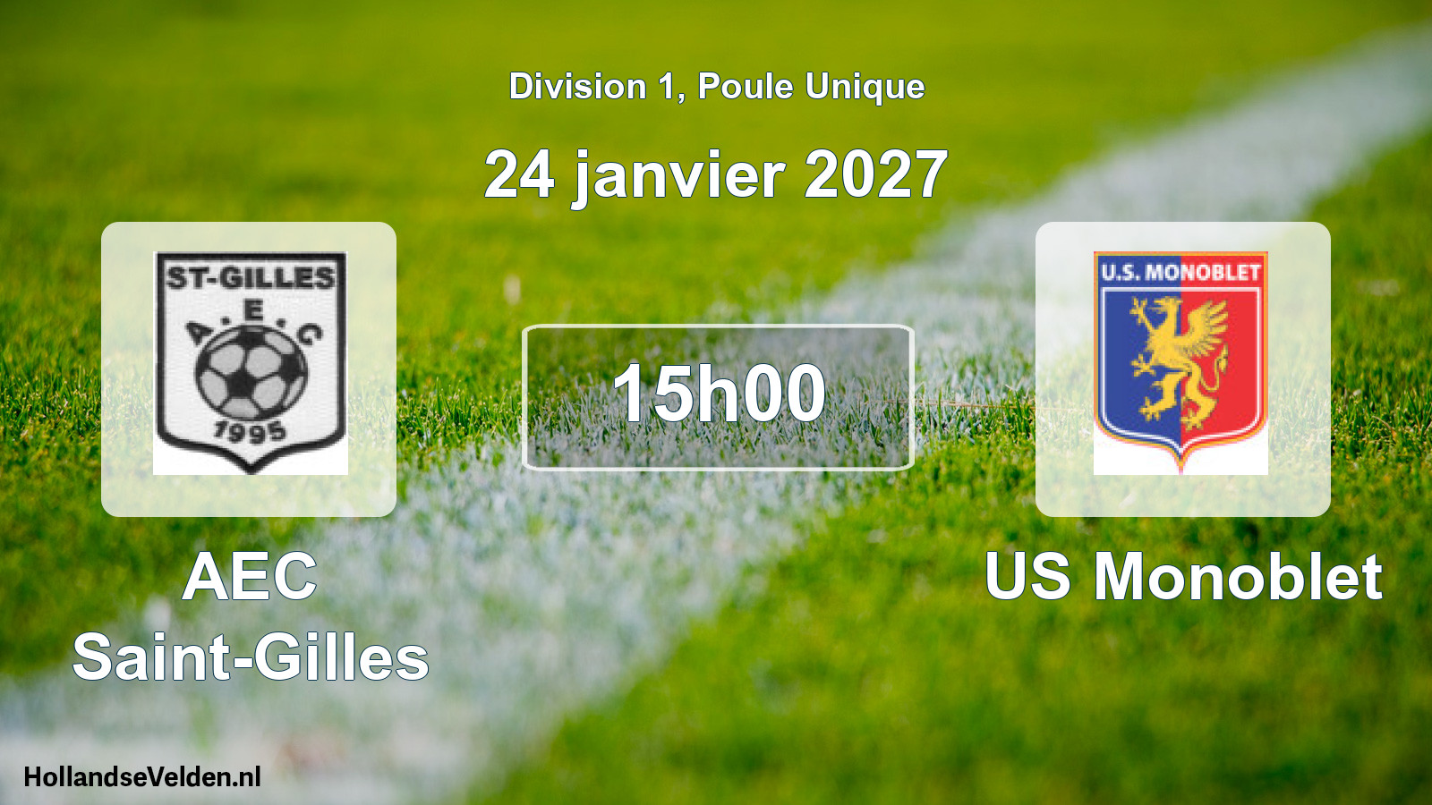 Match programmé: AEC Saint-Gilles - US Monoblet (24 janvier 2027)