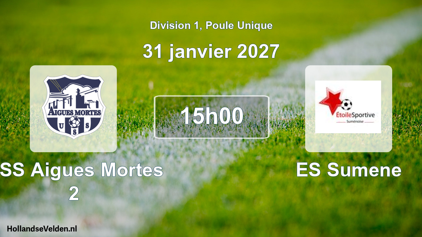 Match programmé: USS Aigues Mortes 2 - ES Sumene (31 janvier 2027)