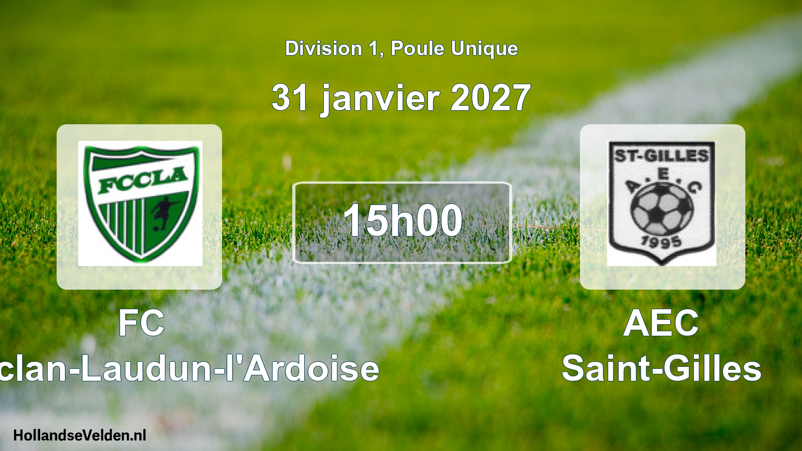 Match programmé: FC Chusclan-Laudun-l'Ardoise - AEC Saint-Gilles (31 janvier 2027)