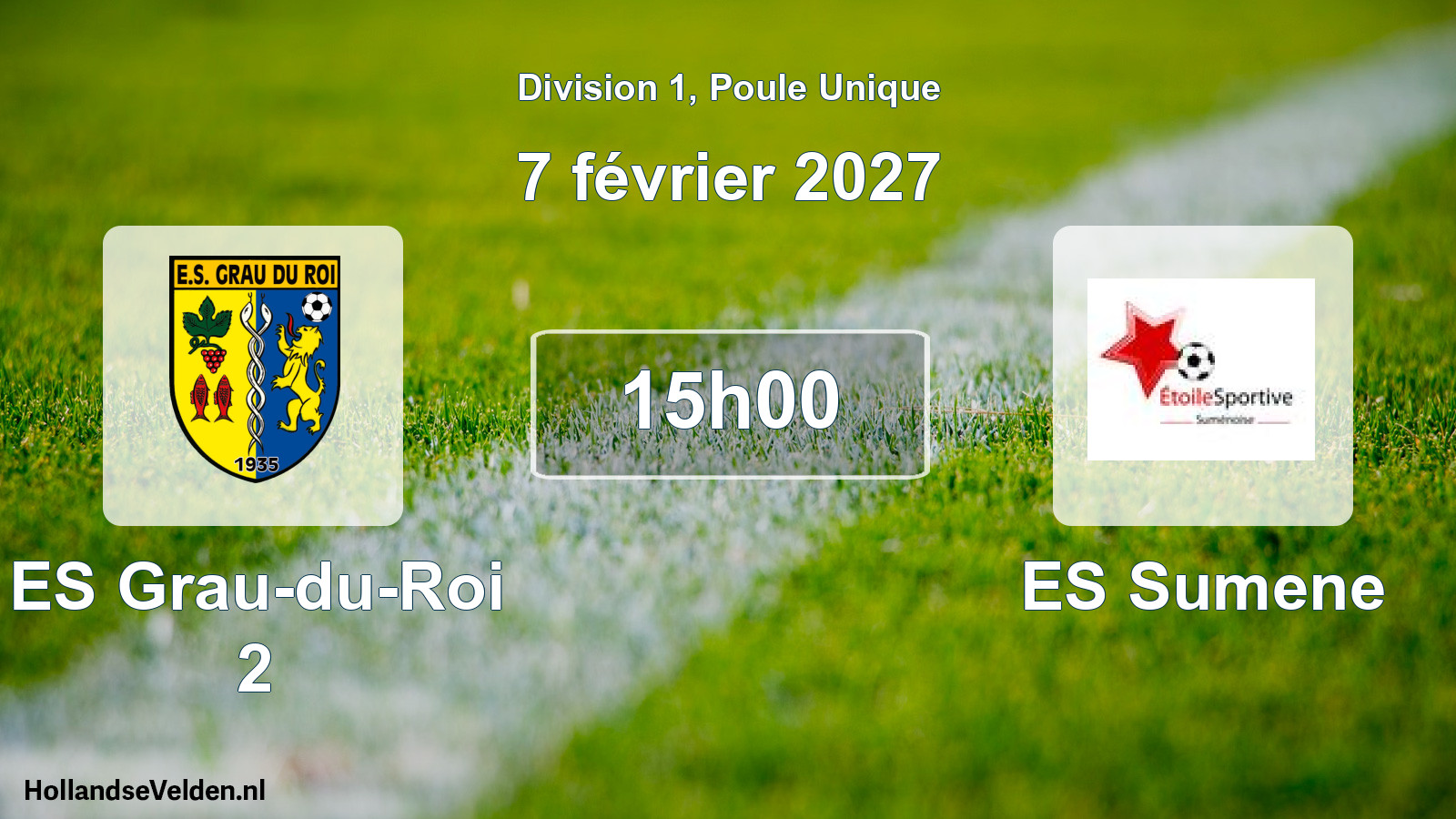 Match programmé: ES Grau-du-Roi 2 - ES Sumene (7 février 2027)