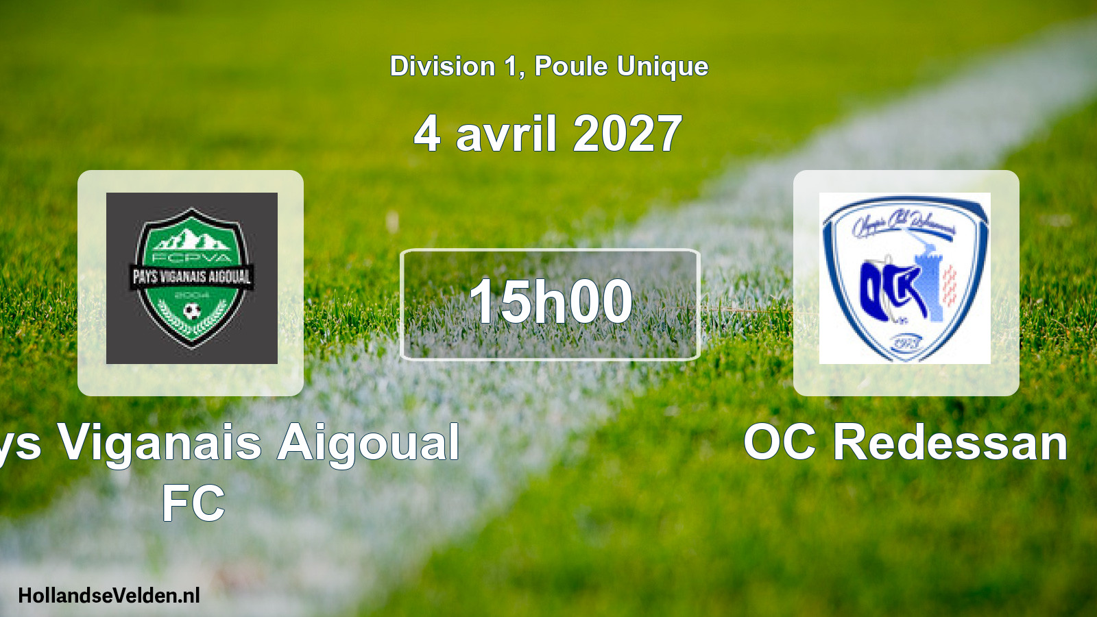 Match programmé: Pays Viganais Aigoual FC - OC Redessan (4 avril 2027)