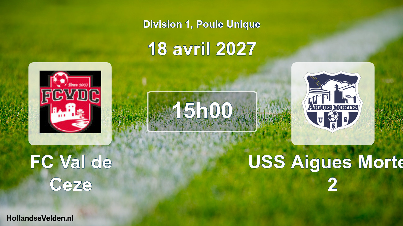 Match programmé: FC Val de Ceze - USS Aigues Mortes 2 (18 avril 2027)