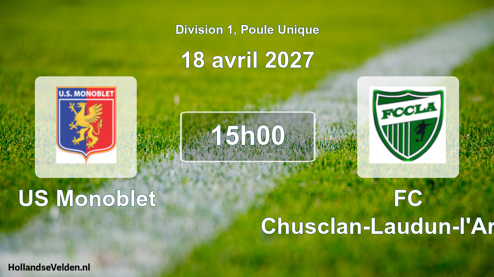 Match programmé: US Monoblet - FC Chusclan-Laudun-l'Ardoise (18 avril 2027)