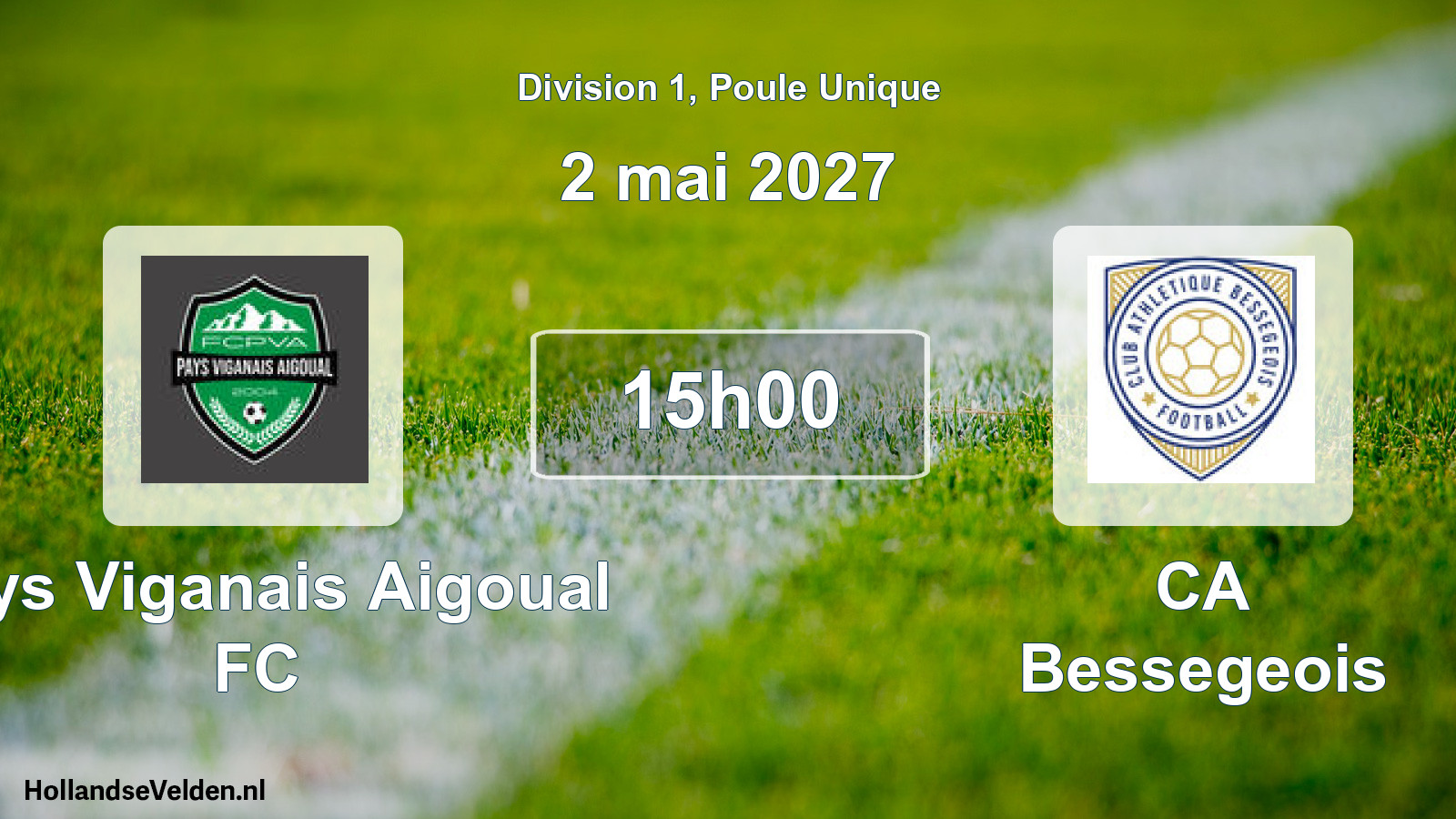 Match programmé: Pays Viganais Aigoual FC - CA Bessegeois (2 mai 2027)