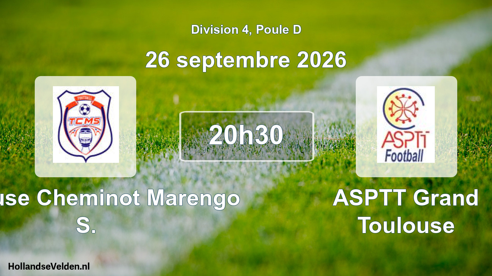 Match programmé: Toulouse Cheminot Marengo S. - ASPTT Grand Toulouse (26 septembre 2026)