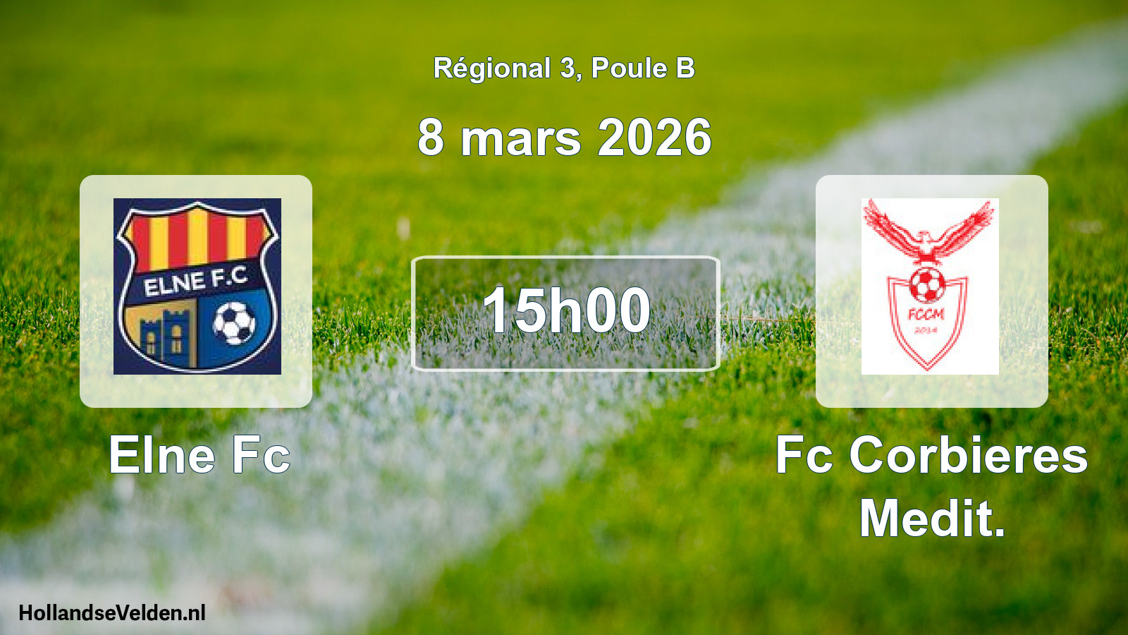 Geplande wedstrijd: Elne Fc - Fc Corbieres Medit. (8 mars 2026)