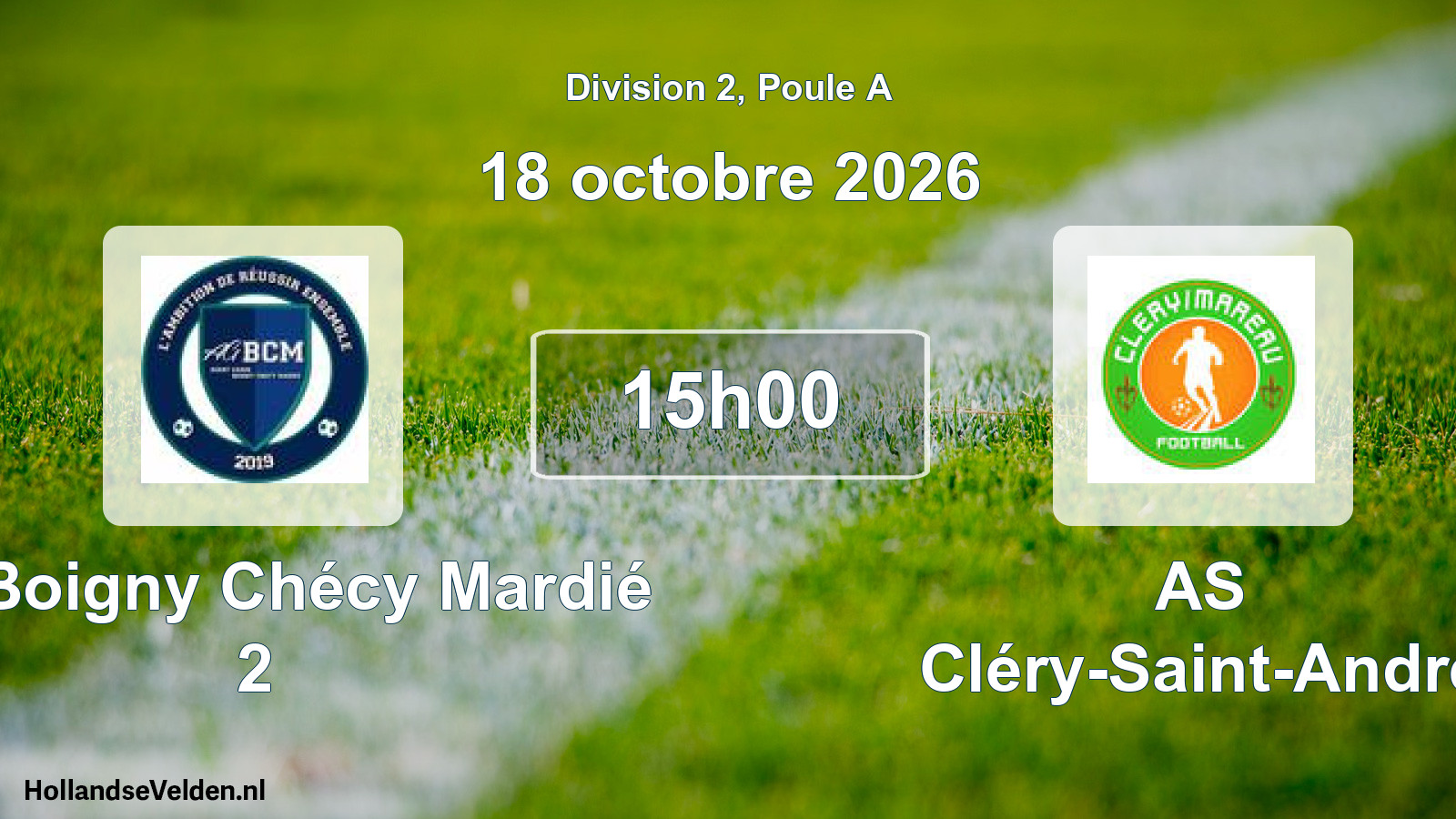 Scheduled Match: AG Boigny Chécy Mardié 2 - AS Cléry-Saint-André (18 October 2026)