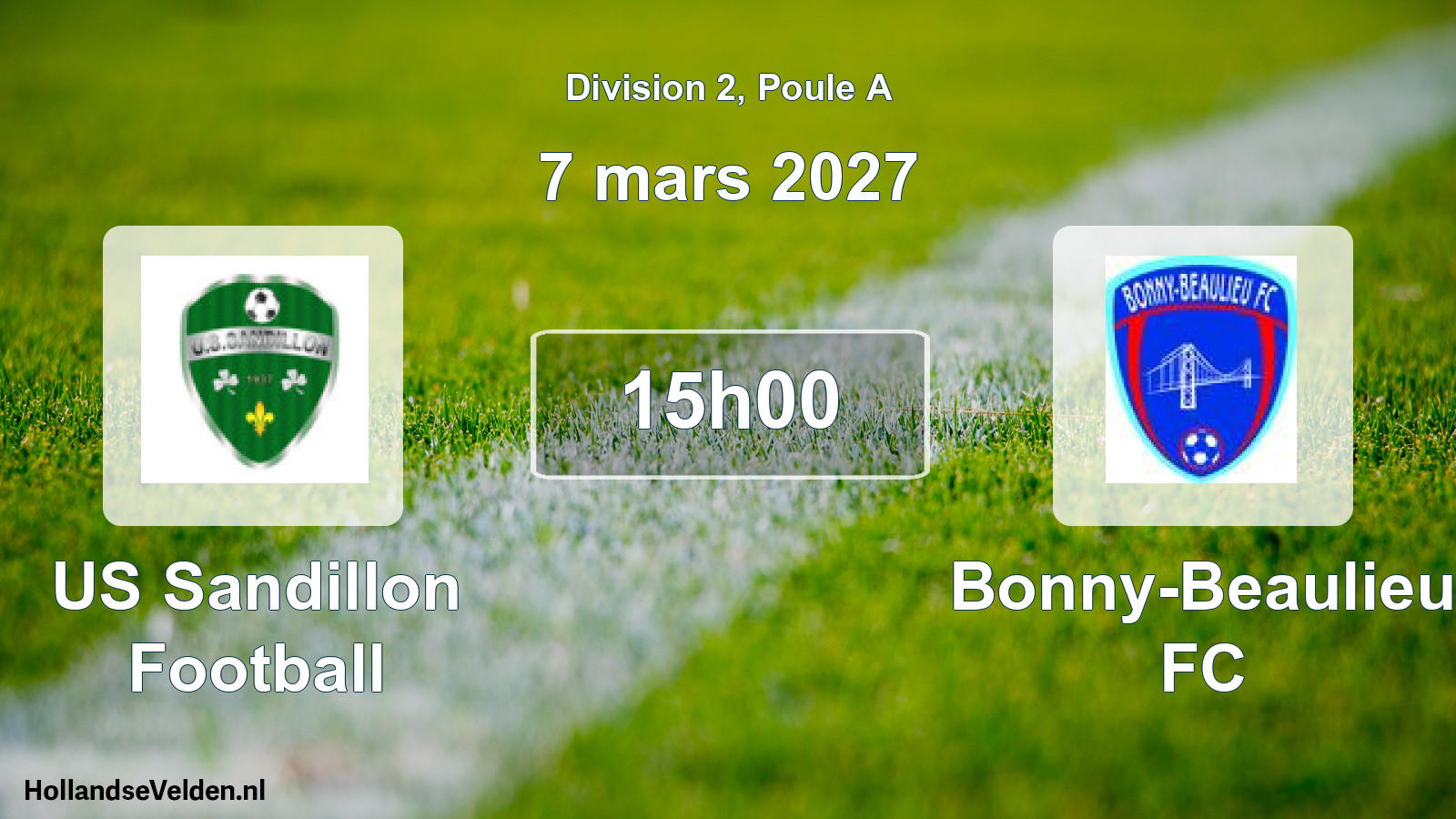 Scheduled Match: US Sandillon Football - Bonny-Beaulieu FC (7 March 2027)