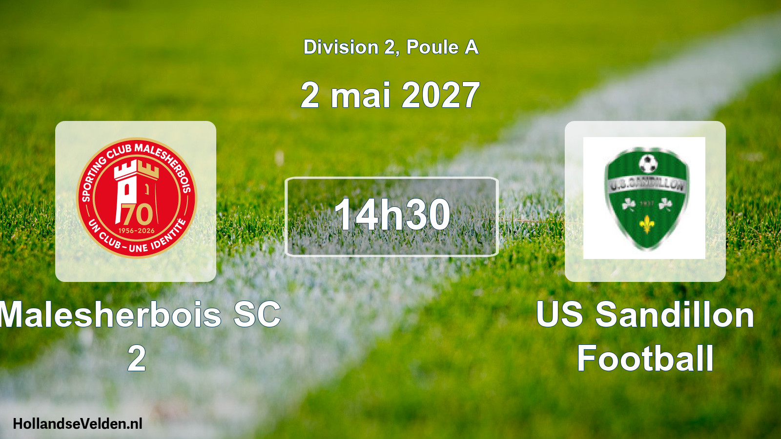 Scheduled Match: Malesherbois SC 2 - US Sandillon Football (2 May 2027)