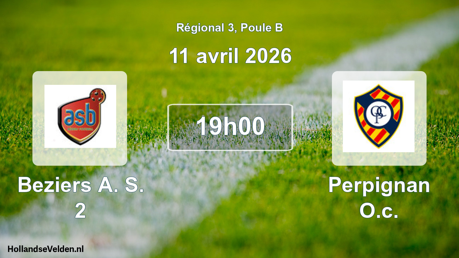 Geplande wedstrijd: Beziers A. S. 2 - Perpignan O.c. (11 april 2026)