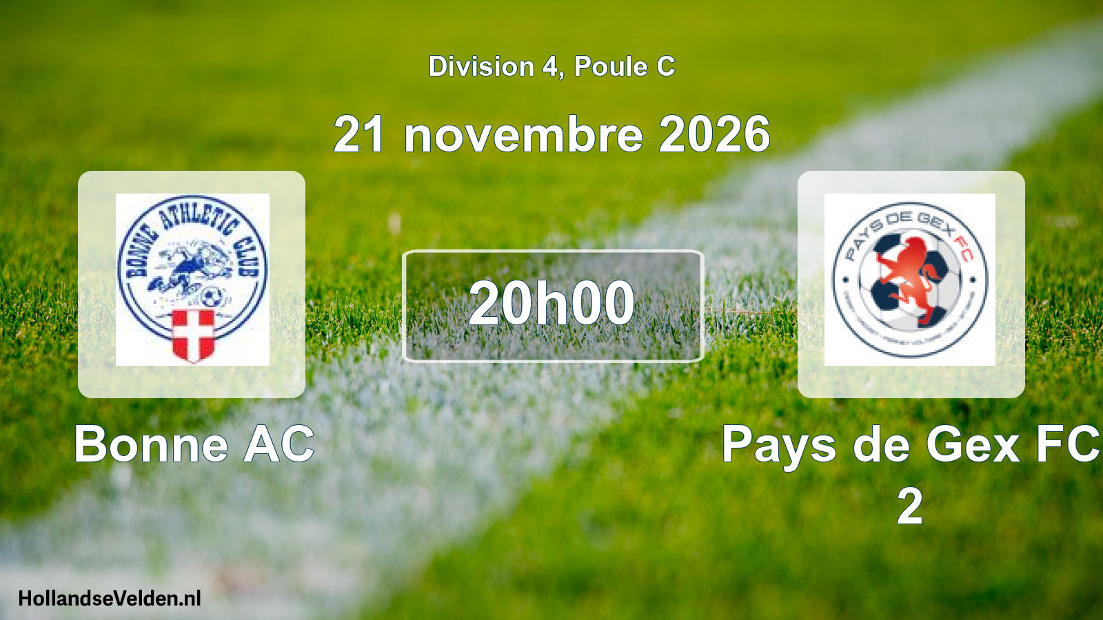 Scheduled Match: Bonne AC - Pays de Gex FC 2 (21 November 2026)
