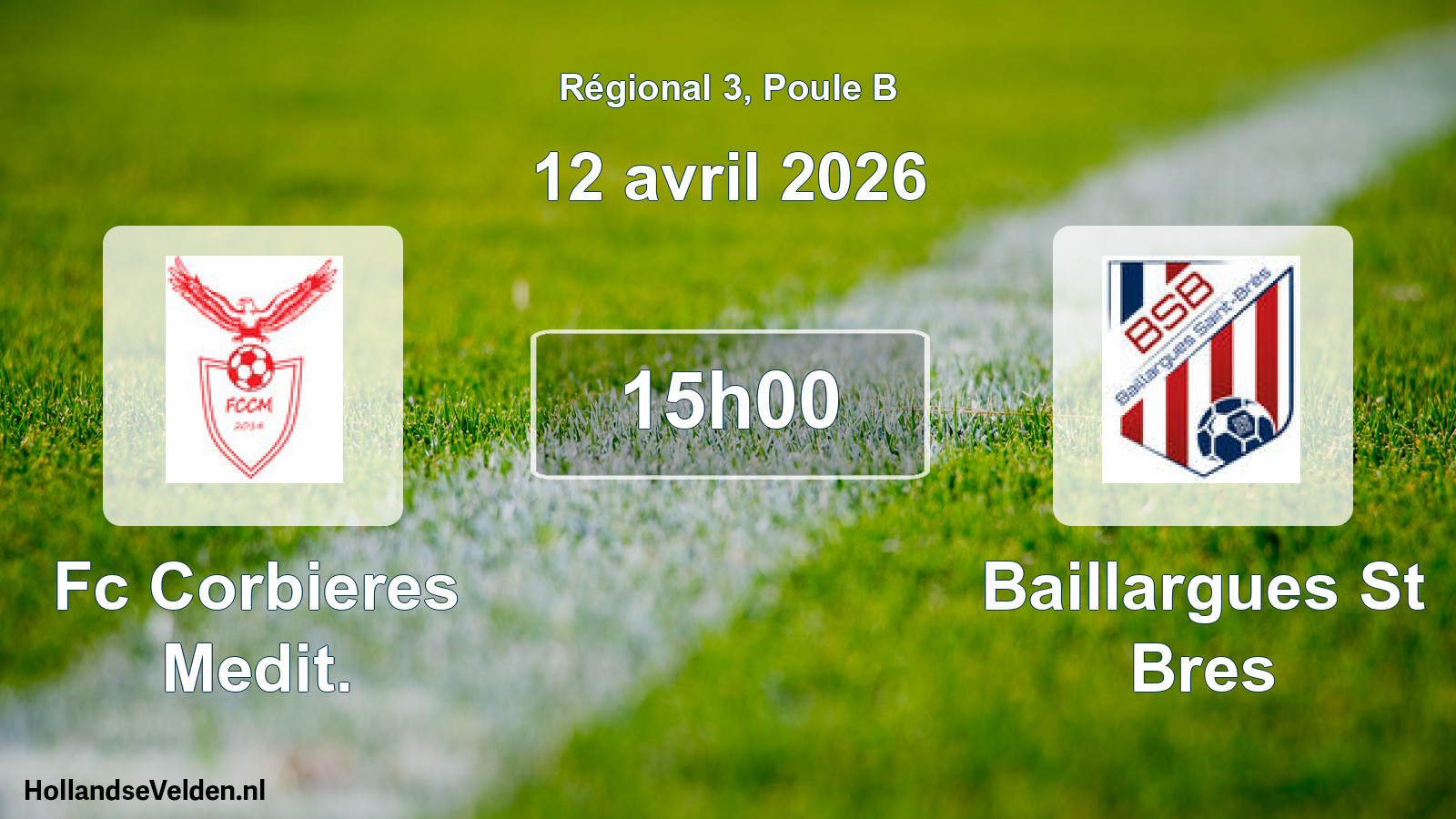Geplande wedstrijd: Fc Corbieres Medit. - Baillargues St Bres (12 april 2026)
