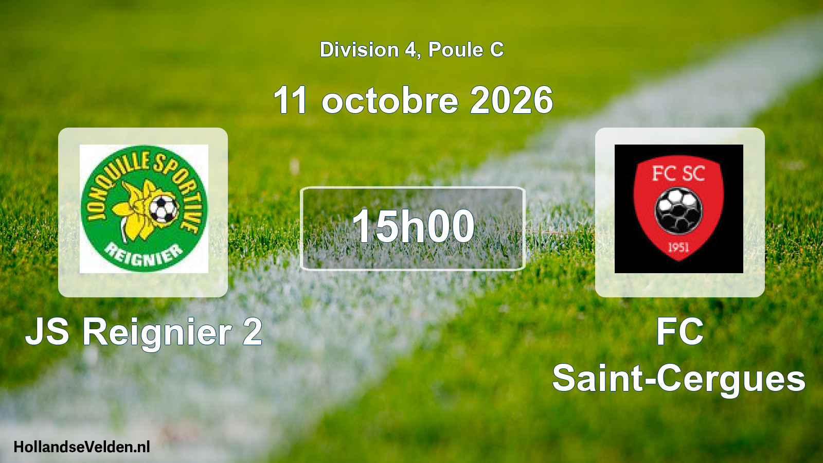 Match programmé: JS Reignier 2 - FC Saint-Cergues (11 octobre 2026)