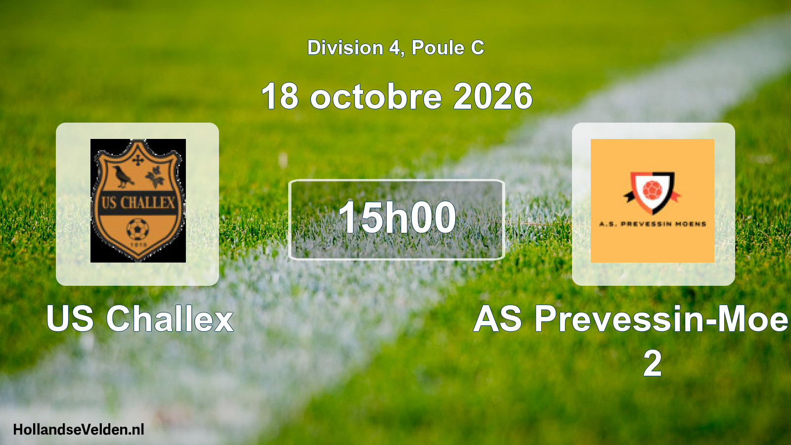 Match programmé: US Challex - AS Prevessin-Moens 2 (1 novembre 2026)