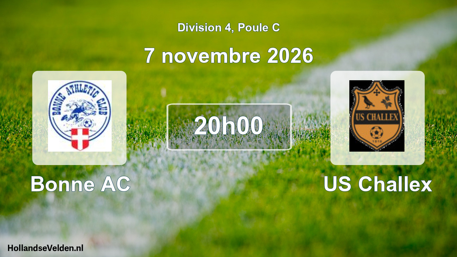 Match programmé: Bonne AC - US Challex (7 novembre 2026)