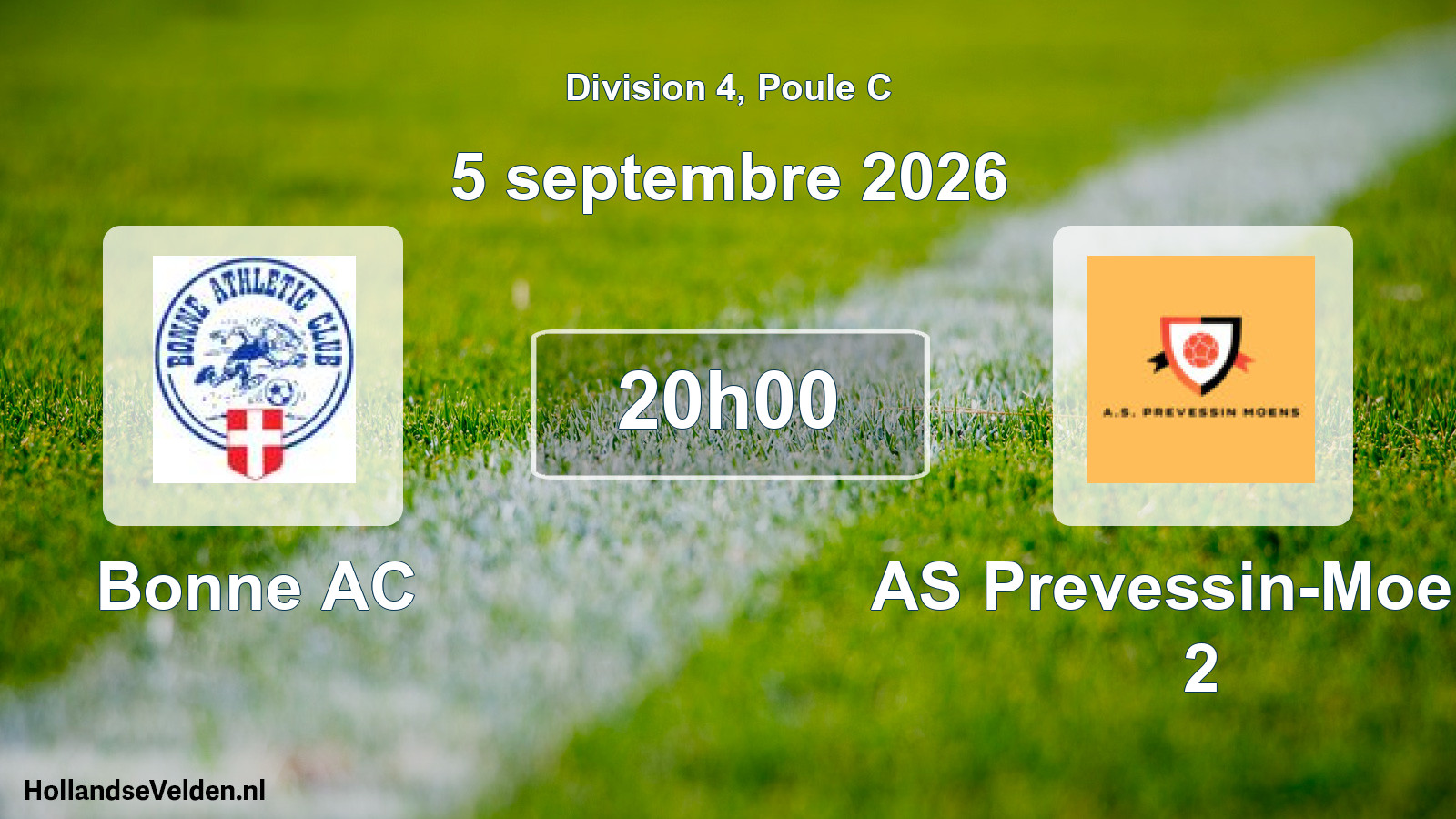 Scheduled Match: Bonne AC - AS Prevessin-Moens 2 (5 September 2026)