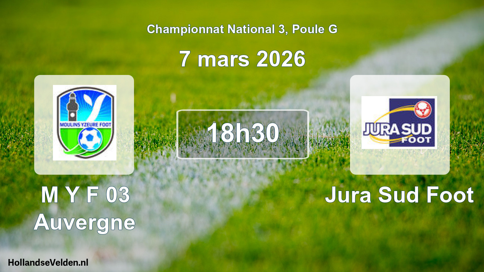 Geplande wedstrijd: M Y F 03 Auvergne - Jura Sud Foot (7 mars 2026)
