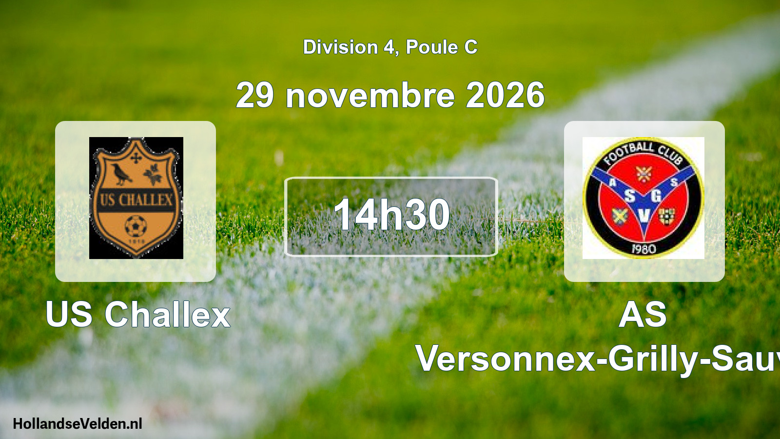 Match programmé: US Challex - AS Versonnex-Grilly-Sauverny (29 novembre 2026)