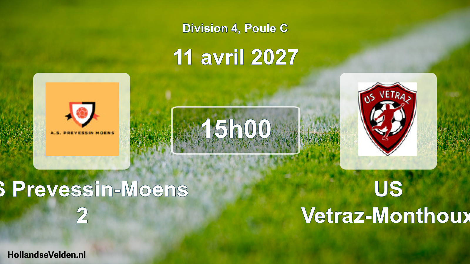Match programmé: AS Prevessin-Moens 2 - US Vetraz-Monthoux (29 novembre 2026)