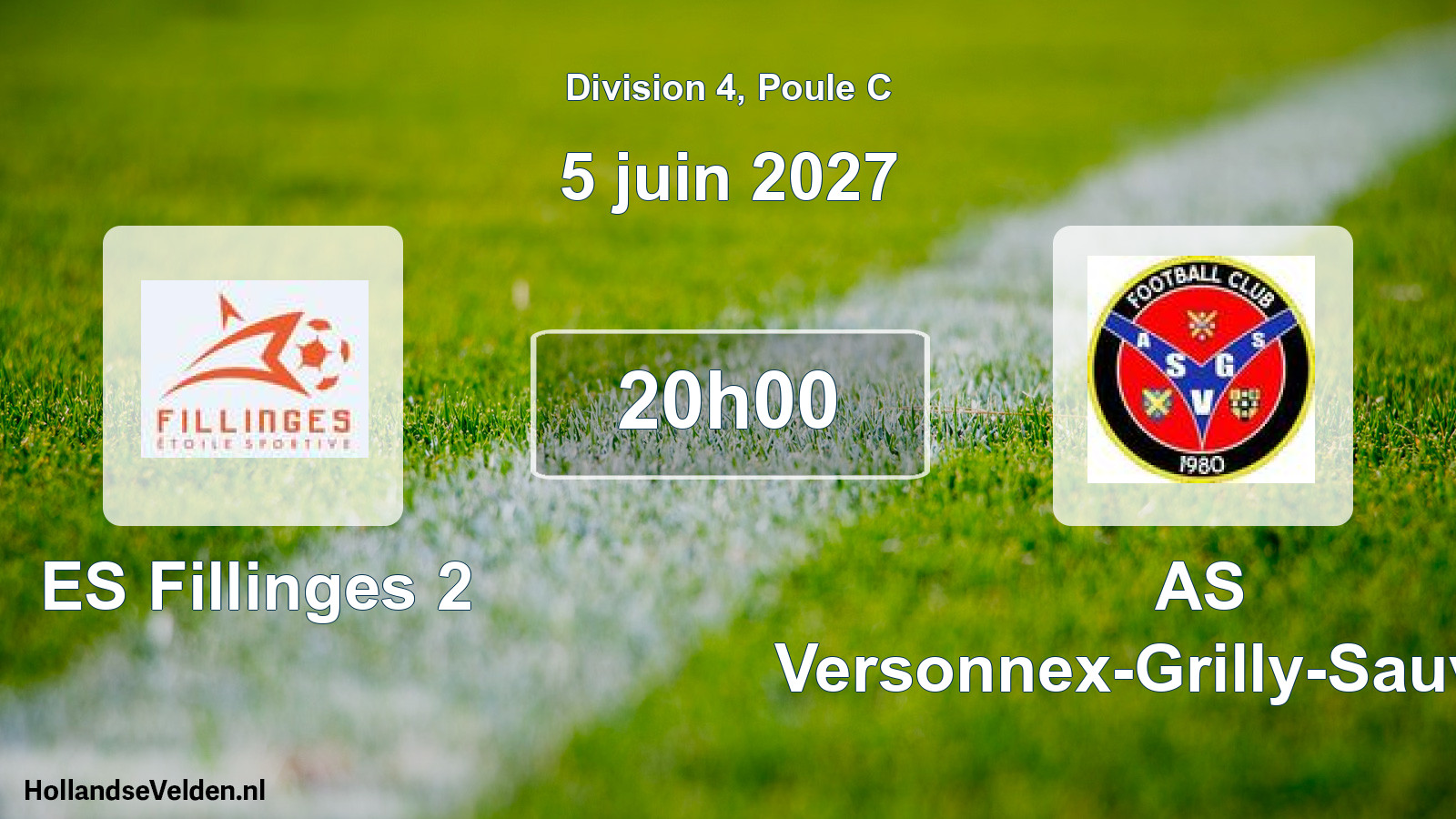 Match programmé: ES Fillinges 2 - AS Versonnex-Grilly-Sauverny (5 juin 2027)