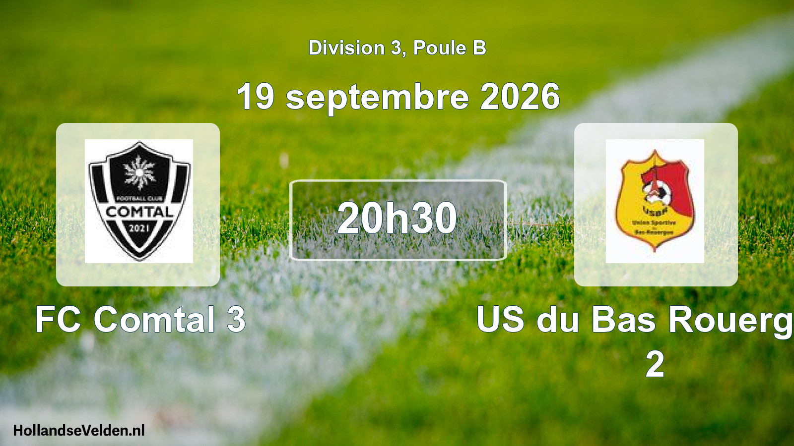 Match programmé: FC Comtal 3 - US du Bas Rouergue 2 (19 septembre 2026)
