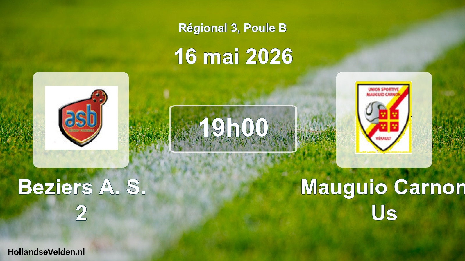Geplande wedstrijd: Beziers A. S. 2 - Mauguio Carnon Us (16 mai 2026)