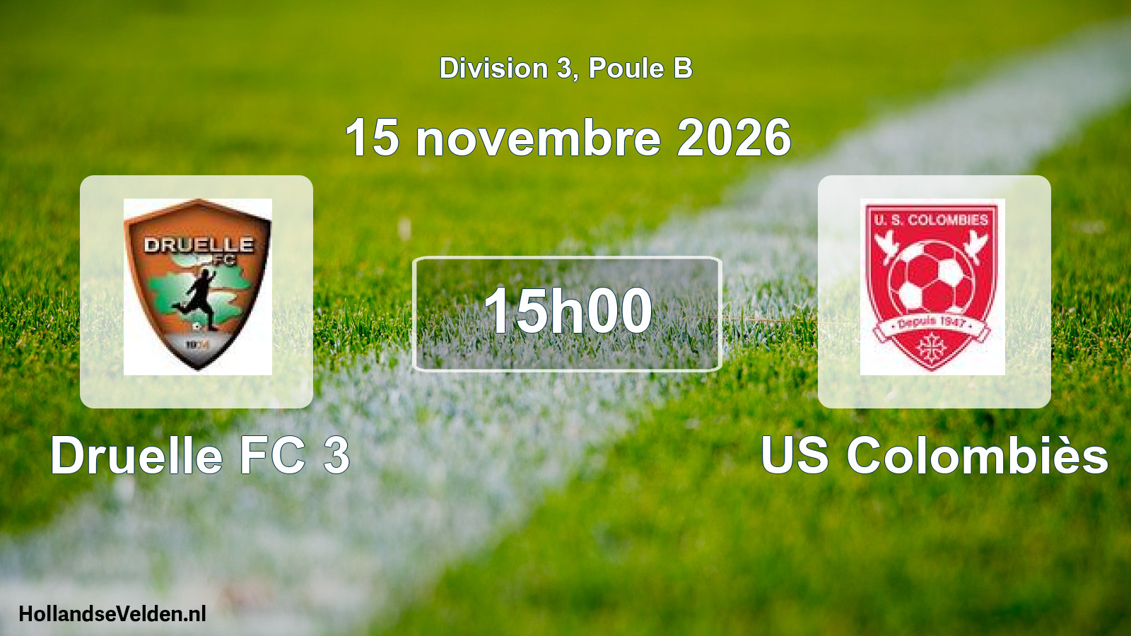 Match programmé: Druelle FC 3 - US Colombiès (15 novembre 2026)