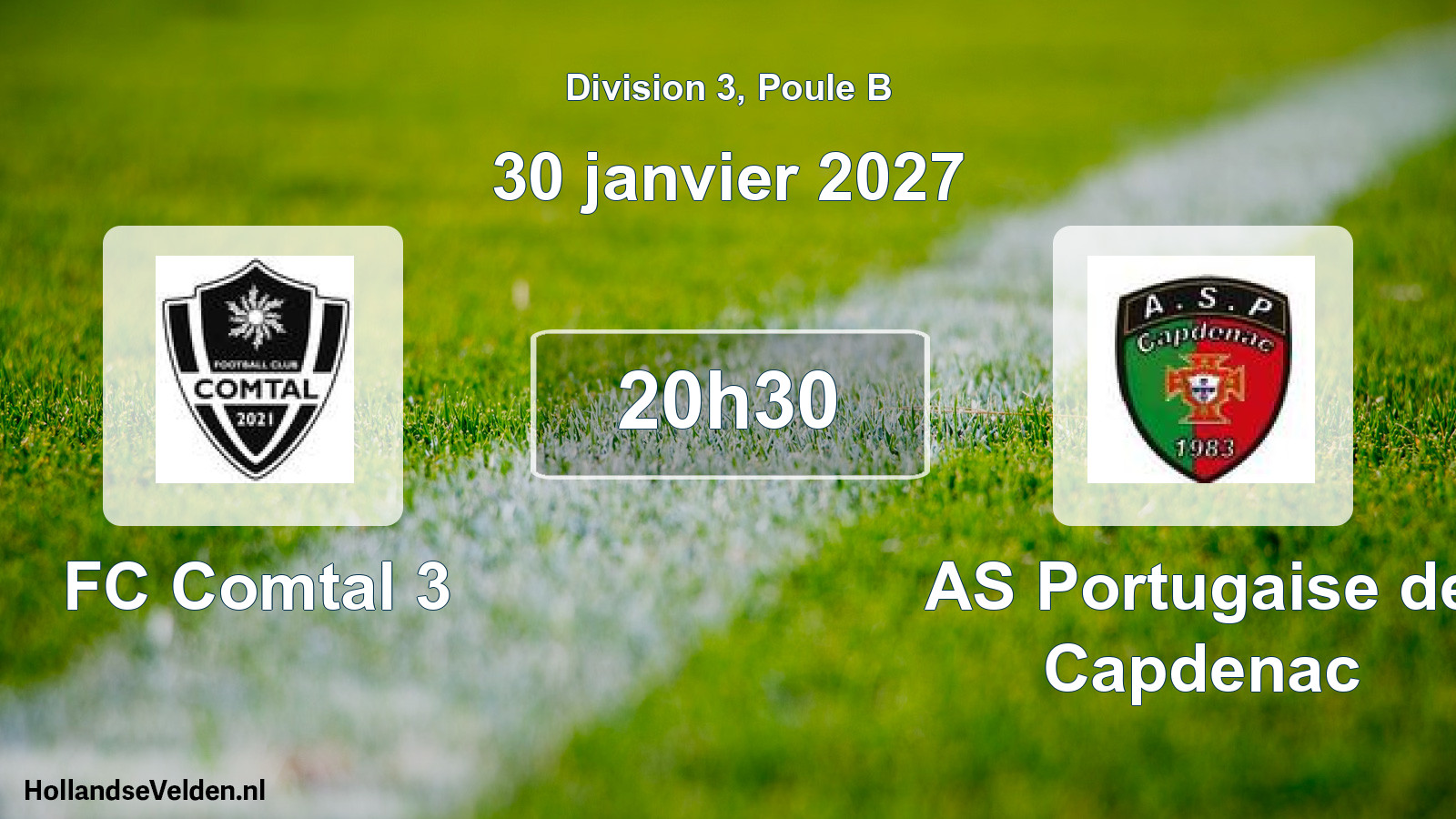 Match programmé: FC Comtal 3 - AS Portugaise de Capdenac (30 janvier 2027)