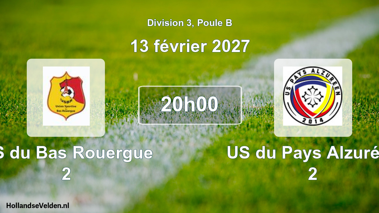 Match programmé: US du Bas Rouergue 2 - US du Pays Alzuréen 2 (13 février 2027)