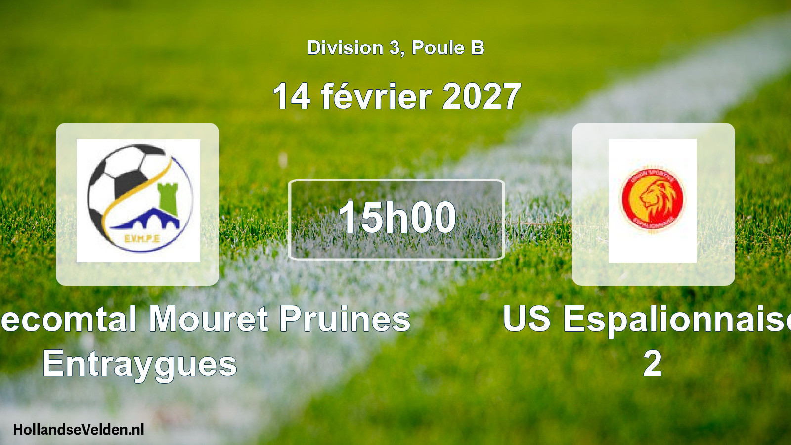 Match programmé: Ent. Villecomtal Mouret Pruines Entraygues - US Espalionnaise 2 (14 février 2027)