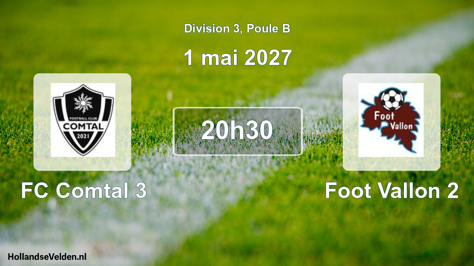 Match programmé: FC Comtal 3 - Foot Vallon 2 (1 mai 2027)