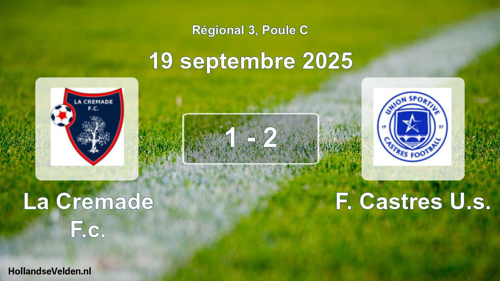 Gespeelde wedstrijd: La Cremade F.c. - F. Castres U.s. 1 - 2 (19 september 2025)