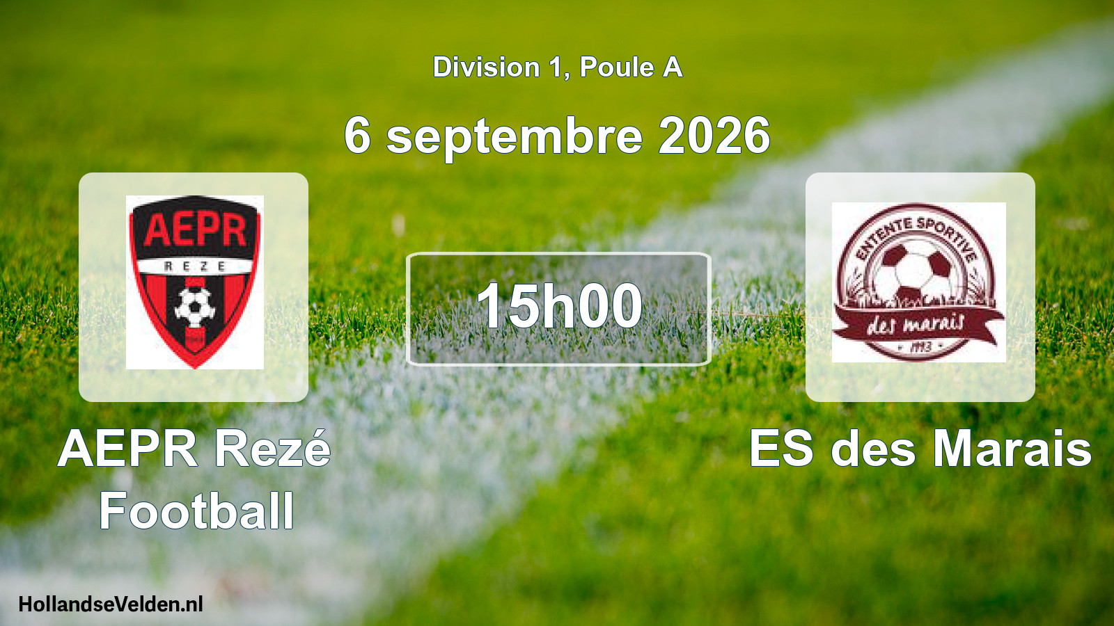 Match programmé: AEPR Rezé Football - ES des Marais (6 septembre 2026)
