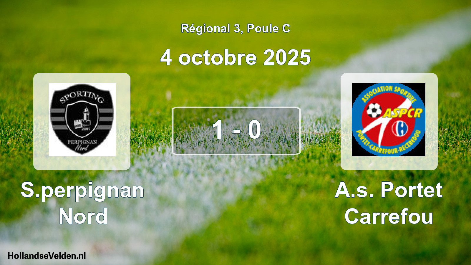 Gespeelde wedstrijd: S.perpignan Nord - A.s. Portet Carrefou 1 - 0 (4 octobre 2025)