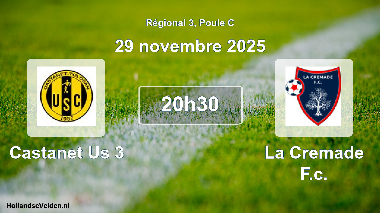 Geplande wedstrijd: Castanet Us 3 - La Cremade F.c. (29 novembre 2025)