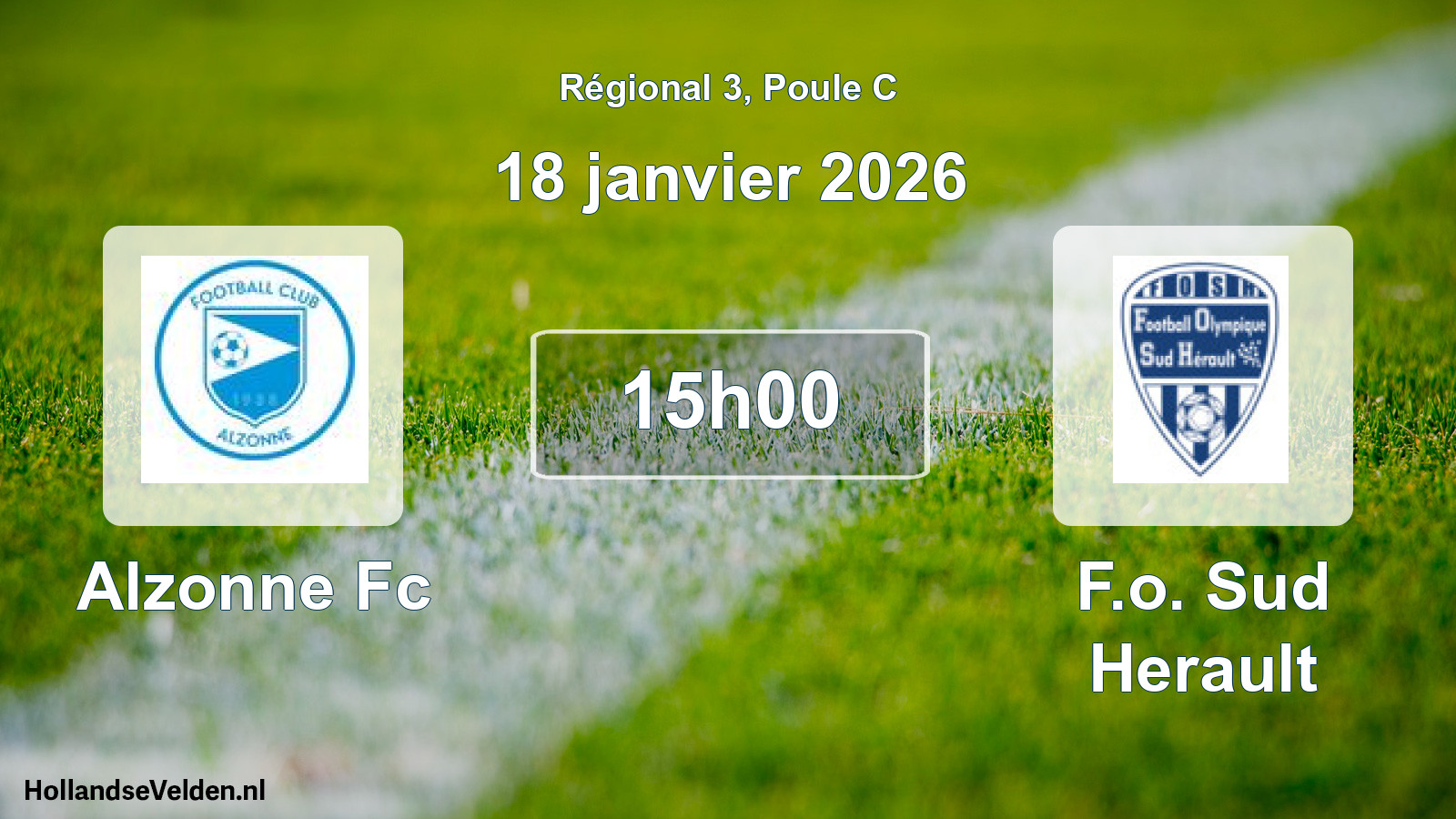 Scheduled Match: Alzonne Fc - F.o. Sud Herault (18 January 2026)