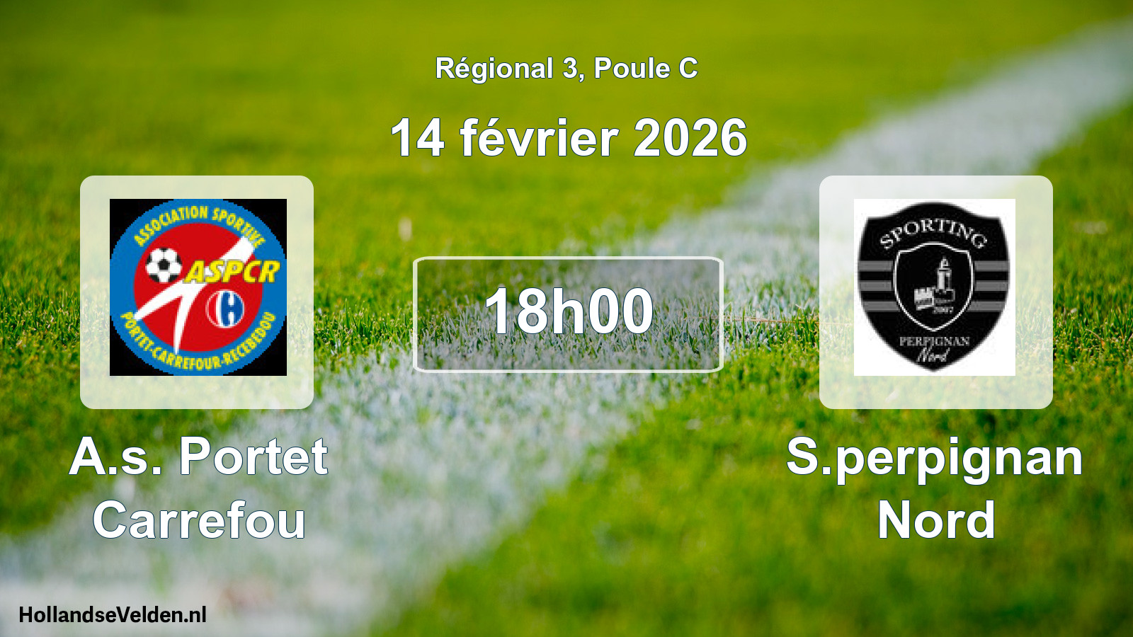 Geplande wedstrijd: A.s. Portet Carrefou - S.perpignan Nord (14 février 2026)
