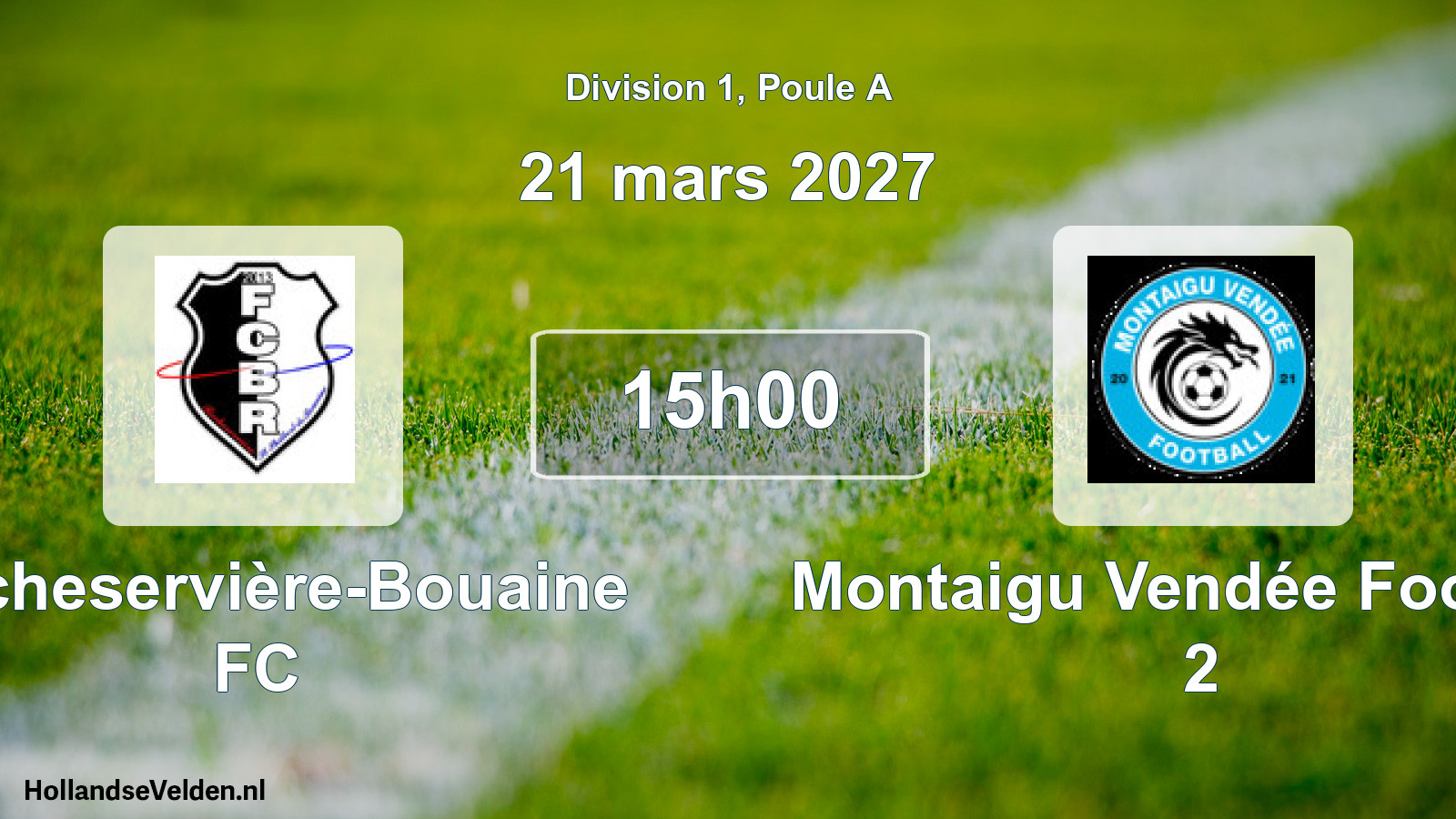 Match programmé: Rocheservière-Bouaine FC - Montaigu Vendée Football 2 (21 mars 2027)