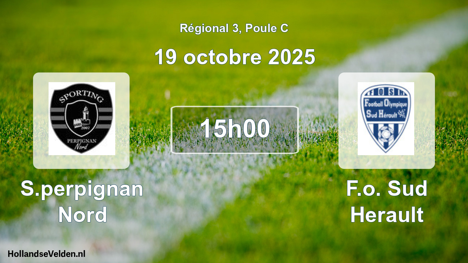 Geplande wedstrijd: S.perpignan Nord - F.o. Sud Herault (19 oktober 2025)