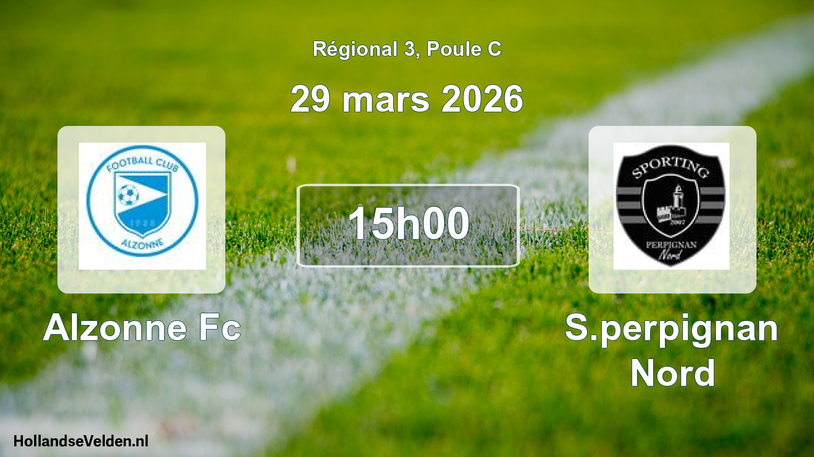Geplande wedstrijd: Alzonne Fc - S.perpignan Nord (29 mars 2026)