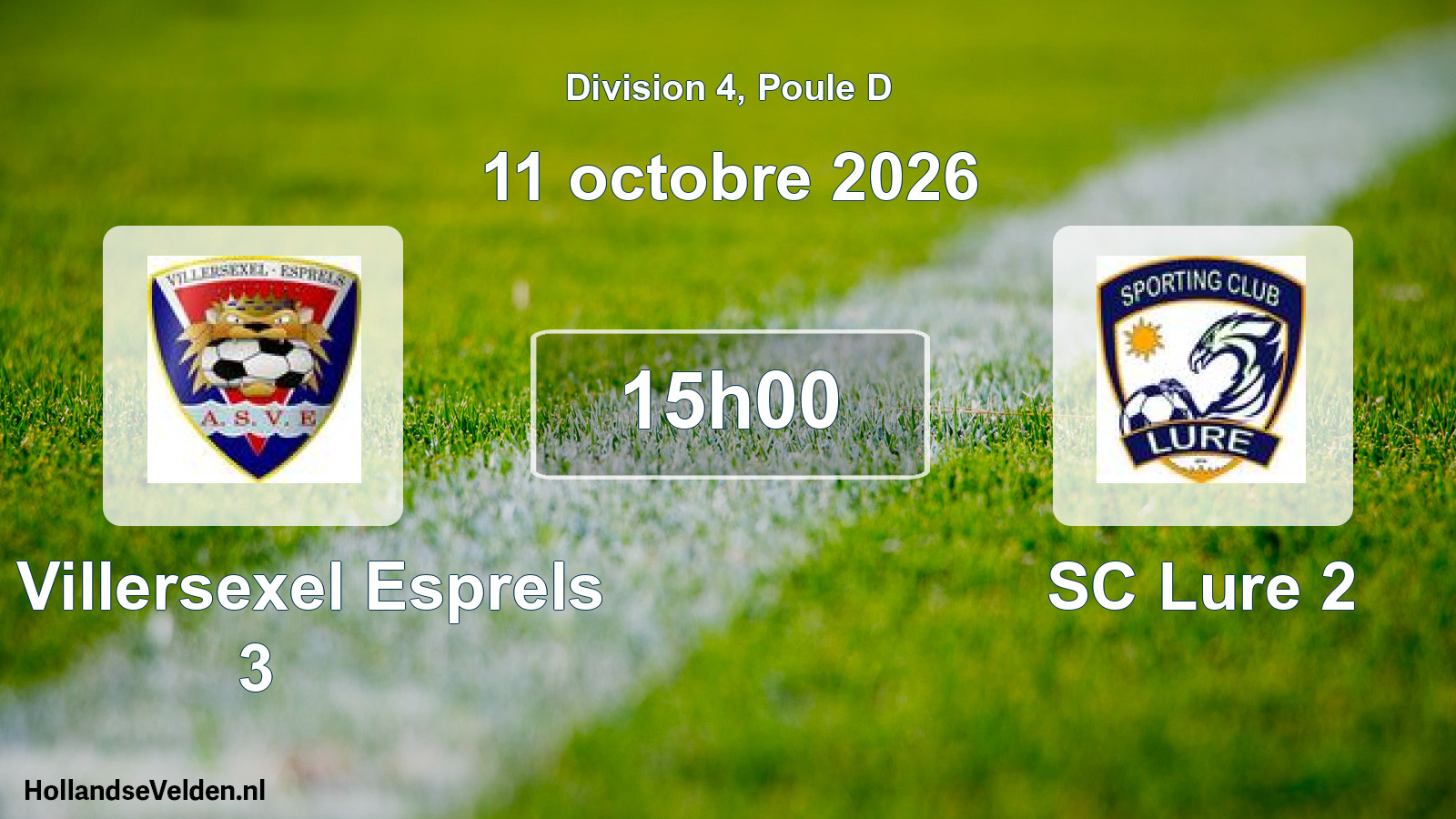 Match programmé: AS Villersexel Esprels 3 - SC Lure 2 (11 octobre 2026)