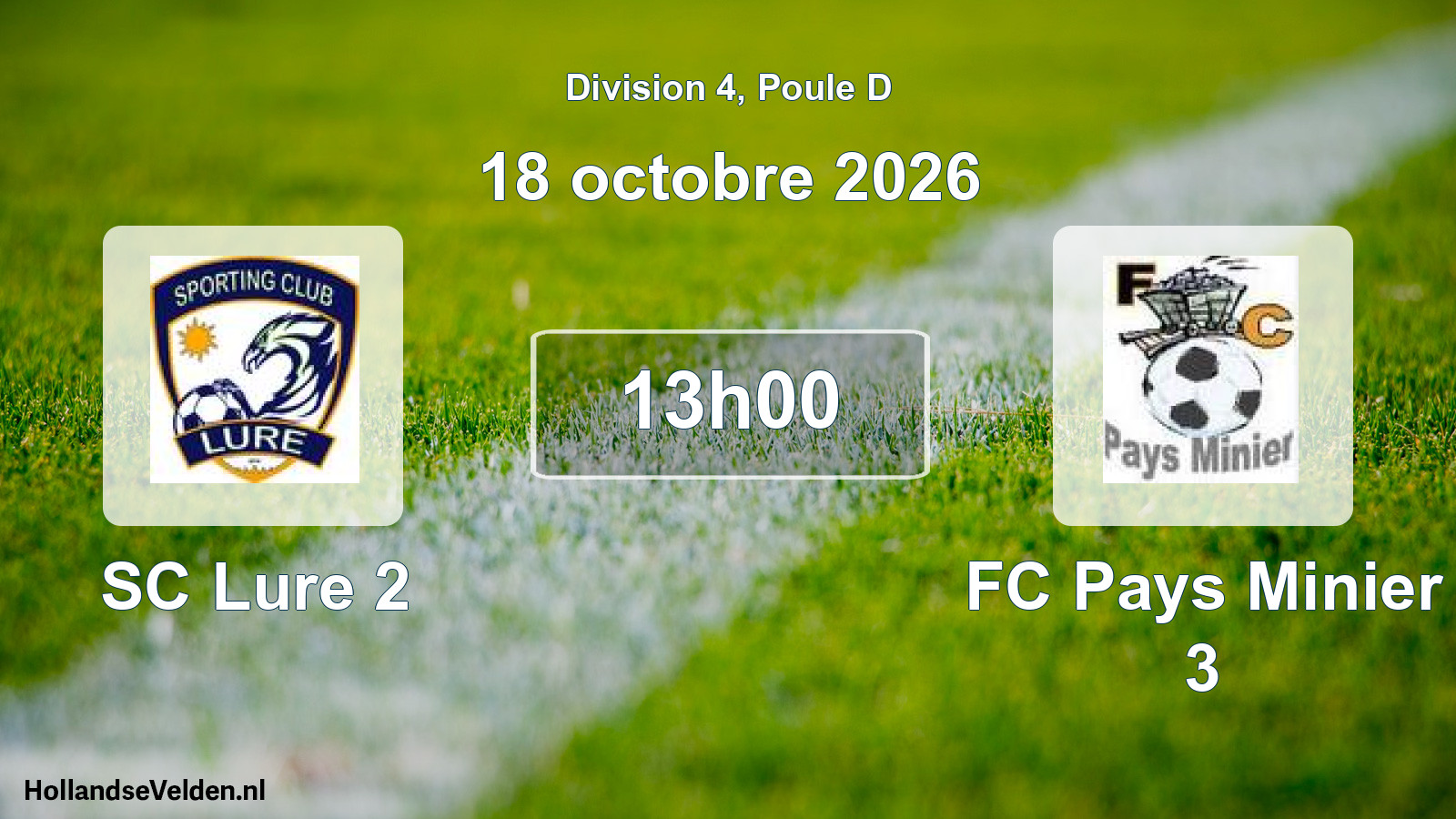 Scheduled Match: SC Lure 2 - FC Pays Minier 3 (18 October 2026)