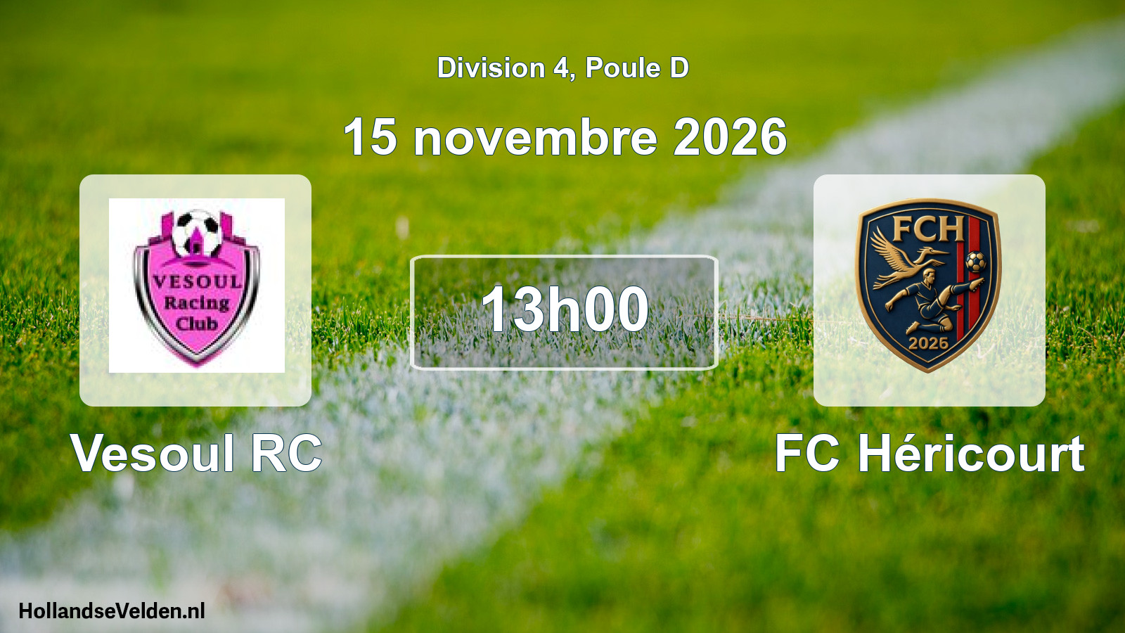 Match programmé: Vesoul RC - FC Héricourt (15 novembre 2026)