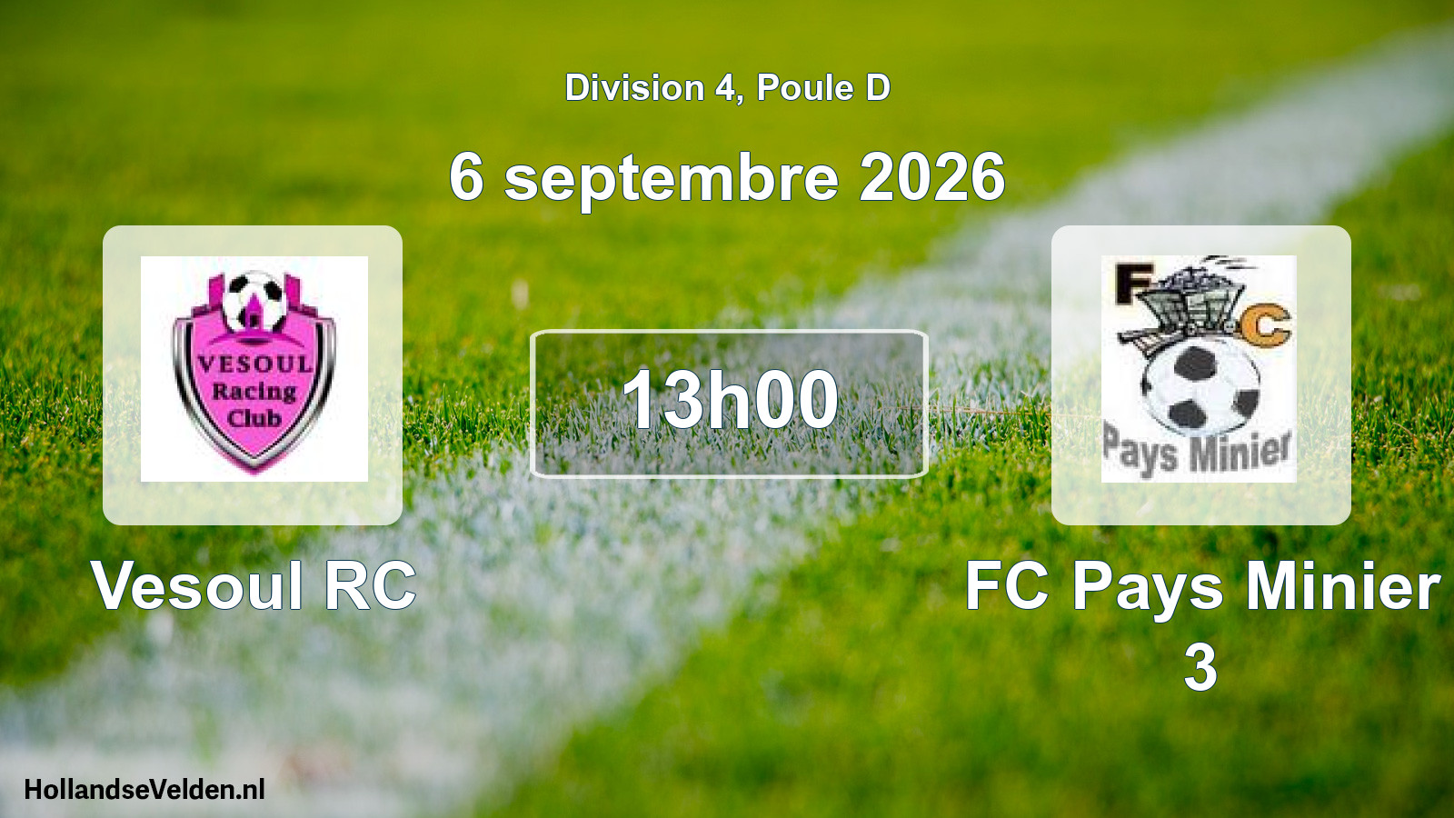 Match programmé: Vesoul RC - FC Pays Minier 3 (6 septembre 2026)