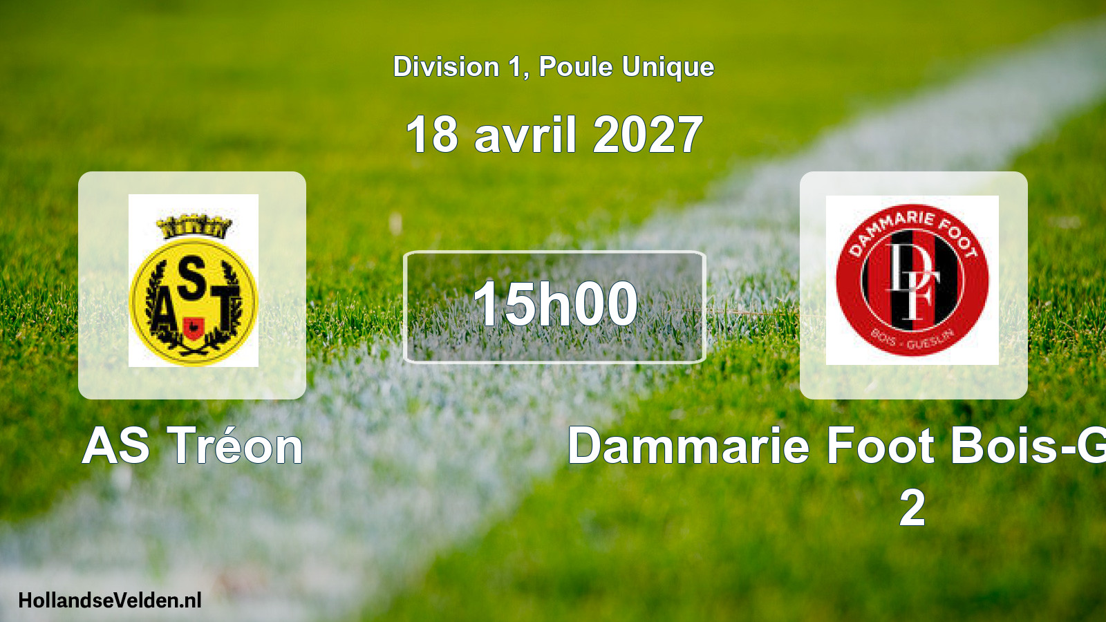 Geplande wedstrijd: AS Tréon - Dammarie Foot Bois-Gueslin 2 (18 april 2027)