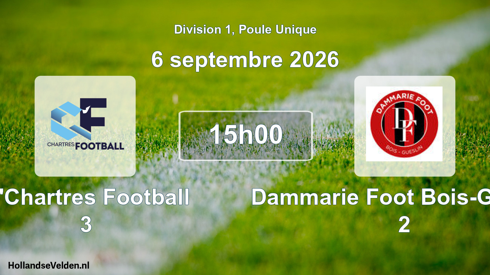 Match programmé: C'Chartres Football 3 - Dammarie Foot Bois-Gueslin 2 (6 septembre 2026)