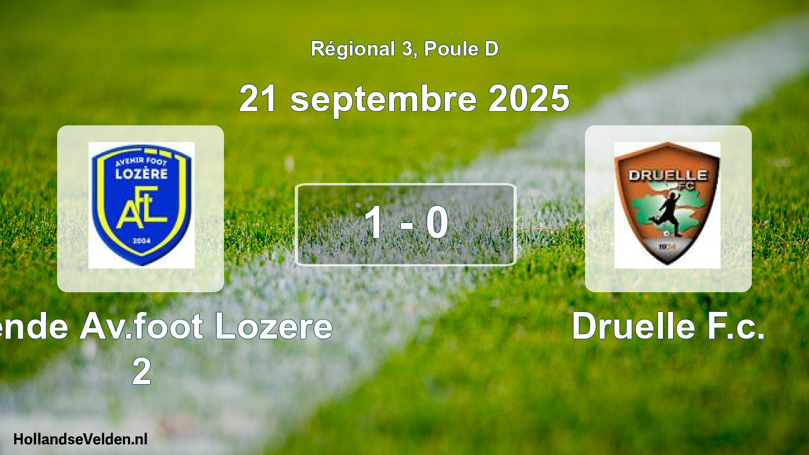 Gespeelde wedstrijd: Mende Av.foot Lozere 2 - Druelle F.c. 1 - 0 (21 september 2025)